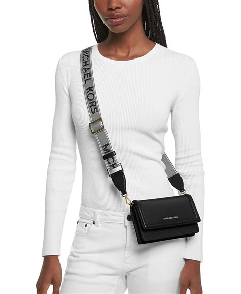 michael michael kors logo small nylon crossbody with webbing strap|Michael Kors side body bag.